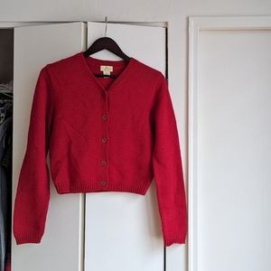 100% Wool Red Cardigan